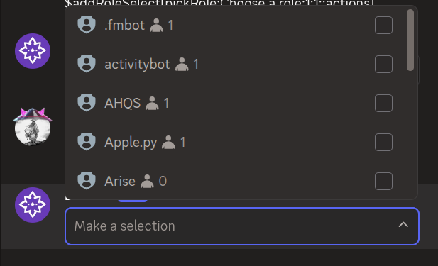 Role multi-select example